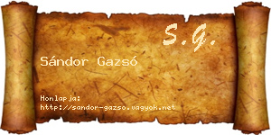 Sándor Gazsó névjegykártya
